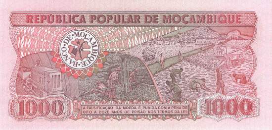 Mosambik p132a 1000 Meticais 1983